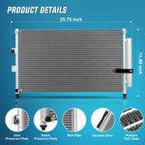 Nilight AC Condenser Fit for Honda Civic 2006 2007 2008 2009 2010 2011 Acura CSX 2006-2011 Air Conditioning A/C Condenser with Receiver Drier Replace#3525, 4770633, HO3030140, 80110SNAA01, 80110SNAA42, view 4