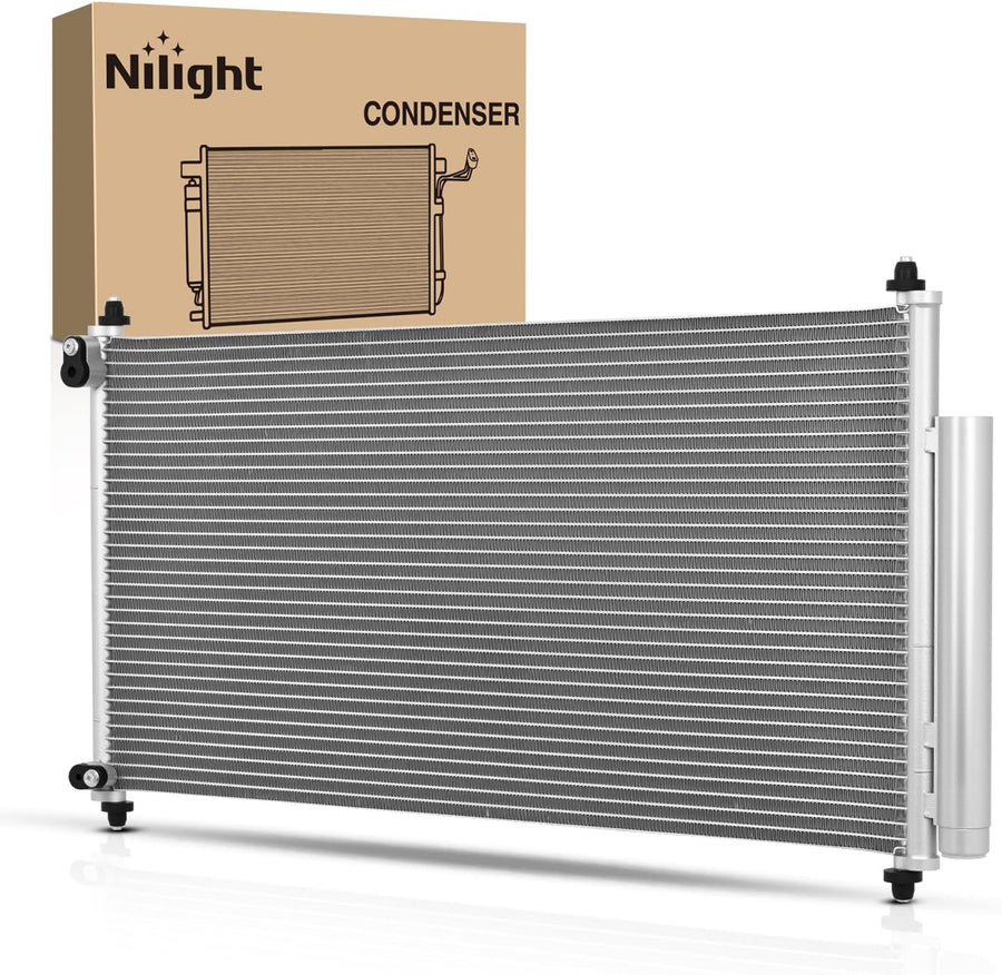 Nilight AC Condenser Fit for Honda Civic L4 1.8L 2.4L Coupe 2012 13 14 2015 Air Conditioning A/C Condenser w Receiver Drier Replace#3976, HO3030157, 80110TB0003, 80110TS6H01 Except L4 1.8L CNG Engine