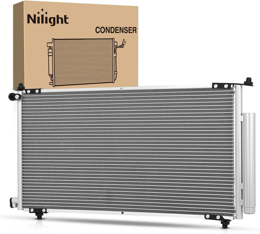 Nilight AC Condenser Fit for Honda CR-V 2002-2006 Element L4 2.4L 2003-2011 Air Conditioning A/C Condenser with Receiver Drier Replace# 3112, 4770629, HO3030124, 80101SCAA01, 80110S9A003, 80110S9A013