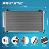 Nilight AC Condenser Fit for Honda CR-V 2002-2006 Element L4 2.4L 2003-2011 Air Conditioning A/C Condenser with Receiver Drier Replace# 3112, 4770629, HO3030124, 80101SCAA01, 80110S9A003, 80110S9A013, view 4