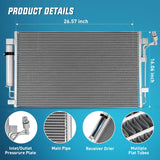Nilight AC Condenser Fit for Nissan Altima L4 2.5L V6 3.5L 2007-2011 Altima ALL Engine 2012-2018 Maxima 2009-2023 Air Conditioning A/C Condenser w Receiver Drier Replace#3639, NI3030161, NI3030171, view 4