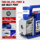 Nilight AC Vacuum Pump and Gauge Set, 3.5 CFM 1/4 HP 110V Single Stage HVAC Vacuum Pumps & Manifold Gauge Set Kit for R22 R404a R134a R410a, for Auto Air Conditioning Servicing Refrigerant Recharging, view 3