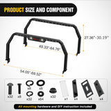 Nilight Adjustable 27-30 Inch High Truck Ladder Bed Rack Compatible with Tacoma/Tundra/Ram 1500/ Silverado/Sierra 1500/ F150/ Gladiator JT/Titan/Frontier/Colorado/Canyon/Ranger with 2 LED Lights, view 2