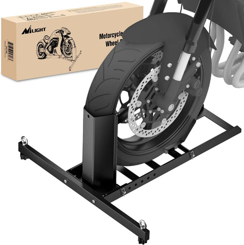 Nilight Adjustable Motorcycle Wheel Chock Stand Heavy Duty 1800lb Capacity Front Tire Stand Chocks for Trailer and Truck Fit for Most Motorcycles Tire Size 15 Inch-22 Inch Wheels