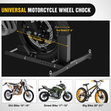 Nilight Adjustable Motorcycle Wheel Chock Stand Heavy Duty 1800lb Capacity Front Tire Stand Chocks for Trailer and Truck Fit for Most Motorcycles Tire Size 15 Inch-22 Inch Wheels, view 4