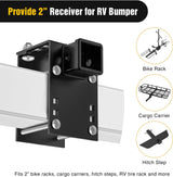 Nilight Adjustable RV Bumper Hitch Receiver, Height & Width Adjustable Trailer Hitch Adapter, 2 Inch Receiver for RV Bumper, Heavy Duty Steel RV Hitch for Cargo Carrier, Bike Rack & Trailer Towing, view 6