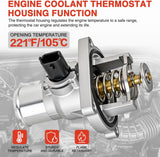 Nilight Aluminium Thermostat Housing Assembly Compatible with Chevy Aveo 09-14 Cruze 10-20 Sonic 12-15 Pontiac G3 09-10 Engine Coolant Thermostat Housing for Car 96984104 55564891 55578419 55597008, view 6