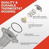 Nilight Aluminium Thermostat Housing Assembly Fit for Chevy Colorado GMC Canyon 04-12 Hummer H3T 06-10 Isuzu i-280 i-290 i-350 i-370 06-08 Engine Coolant Thermostat Housing for Car 15-11073 12622316, view 5