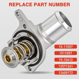 Nilight Aluminium Thermostat Housing Assembly Fit for Chevy Silverado Suburban Tahoe Cadillac CTS Buick Rainier GMC Sierra Yukon H2 Engine Coolant Thermostat Housing 15-11057 12600172 1510412 12571261, view 3