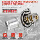 Nilight Aluminium Thermostat Housing Assembly Fit for Chevy Silverado Suburban Tahoe Cadillac CTS Buick Rainier GMC Sierra Yukon H2 Engine Coolant Thermostat Housing 15-11057 12600172 1510412 12571261, view 6