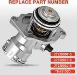 Nilight Aluminium Thermostat Housing Assembly Fit for Mercedes-Benz C230 C250 C300 C350 E300 ML350 R350 S400 SLK300 Engine Coolant Thermostat Housing for Car 2722000015 2722000115 2722000415 TM45100D, view 3