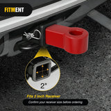 Nilight Aluminum Soft Shackle Hitch for 2 Inch Receiver 35274 Lbs Break Strength with Lock Pin 1.35 in Oversize Smooth Hole for Large Soft Shackles Off-Road Towing Accessory for Trucks SUV (Red), view 4