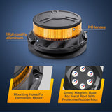 Nilight Amber Beacon Light 12V-24V Aluminum Base Flashing Safety Warning Lights Permanent & Magnet Mount LED Emergency Rotating Strobe Light for Forklift Truck Tractor UTV Snow Plow, view 3