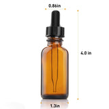 Nilight Amber Glass Bottles for Essential Oils with Glass Eye Dropper 30 ml (1oz) for Essential Oils, Chemistry Lab Chemicals, Colognes & Perfumes (12 Pack), view 3