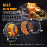 Nilight Amber LED Light Pods 2 PCS 3 Inch Flood Round Offroad Driving Auxiliary Fog Lights Built-in EMC w/18AWG DT Wiring Harness Kit for Motorcycle SUV ATV Truck Boat, view 4