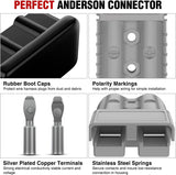 Nilight Anderson Connector 120AMP 4AWG Anderson Plug 12V-36V Battery Quick Connect/Disconnect Wire Harness Plugs Connectors Kit for 4 Gauge Cables Car Marine ATV Trailer Towing Winch Motor 2 Pack Grey, view 4
