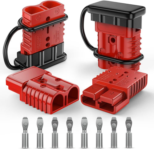 Nilight Anderson Connector 175AMP 1/0AWG Anderson Plug 12V-36V Battery Quick Connect/Disconnect Wire Harness Plugs Connectors Kit for 1/0 Gauge Cables Car ATV Trailer Towing Winch Motor, 4 Pack Red