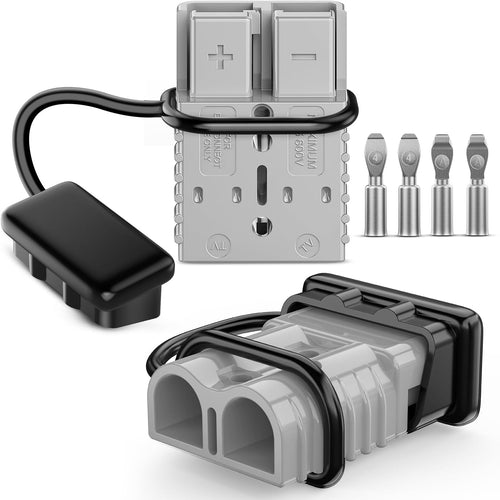 Nilight Anderson Connector 175AMP 4AWG Anderson Plug 12V-36V Battery Quick Connect/Disconnect Wire Harness Plugs Connectors Kit for 4 Gauge Cables Car Marine ATV Trailer Towing Winch Motor 2 Pack Grey