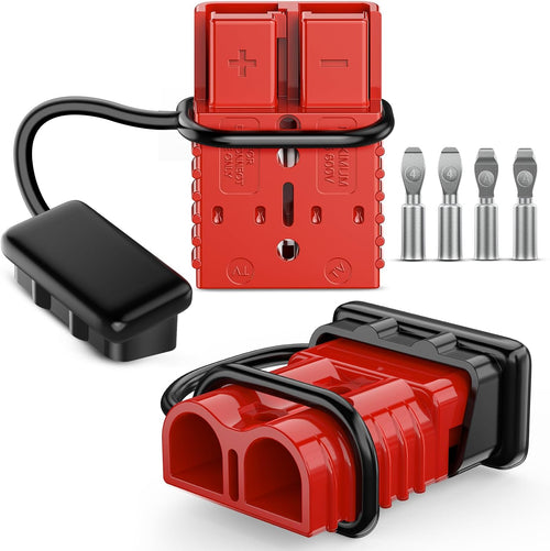 Nilight Anderson Connector 175AMP 4AWG Anderson Plug 12V-36V Battery Quick Connect/Disconnect Wire Harness Plugs Connectors Kit for 4 Gauge Cables Car Marine ATV Trailer Towing Winch Motor, 2 Pack Red