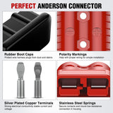 Nilight Anderson Connector 350AMP 2/0AWG Anderson Plug 12V-36V Battery Quick Connect/Disconnect Wire Harness Plugs Connectors Kit for 2/0 Gauge Cables Car ATV Trailer Towing Winch Motor, 2 Pack Red, view 4