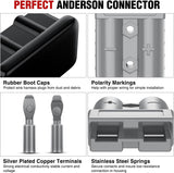 Nilight Anderson Connector 50AMP 6AWG Anderson Plug 12V-36V Battery Quick Connect/Disconnect Wire Harness Plugs Connectors Kit for 6 Gauge Cables Car Marine ATV Trailer Towing Winch Motor, 4 Pack Grey, view 4