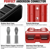 Nilight Anderson Connector 50AMP 6AWG Anderson Plug 12V-36V Battery Quick Connect/Disconnect Wire Harness Plugs Connectors Kit for 6 Gauge Cables Car Marine ATV Trailer Towing Winch Motor, 4 Pack Red, view 4