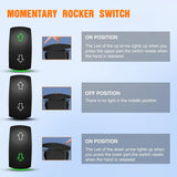 Nilight Arrows Motor Polarity Reverse Momentary Rocker Switch DPDT 20A 12V 24V 7PIN (ON) Off (ON) Toggle Wire Up Down Carling for Car Boat Truck Linear Actuator Trailer, view 4