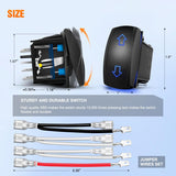Nilight Arrows Motor Polarity Reverse Momentary Rocker Switch DPDT 20A 12V 24V 7PIN (ON) Off (ON) Toggle Wire Up Down Carling for Car Boat Truck Linear Actuator Trailer, view 6