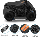 Nilight ATV Cover Waterproof 420D Heavy Duty Ripstop Material Black Protects 4 Wheeler from Snow Rain All Season All Weather UV Protection Fits up to 86 Inch, view 5