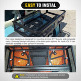 Nilight ATV Front Cargo Basket, 17 Inch W x 36 Inch L x 6.3 Inch H Racks and Baskets with Steel Mesh Frame, Heavy Duty ATV Storage Cargo Box Attachments for Luggage Carrier, view 2