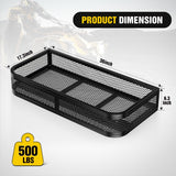 Nilight ATV Front Cargo Basket, 17 Inch W x 36 Inch L x 6.3 Inch H Racks and Baskets with Steel Mesh Frame, Heavy Duty ATV Storage Cargo Box Attachments for Luggage Carrier, view 4