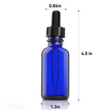 Nilight B36-12 Cobalt Glass Bottles with Glass Eye Dropper, 1 oz Capacity, Blue (Pack of 12), view 2