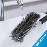 Nilight BBQ Grill Brush By GRILL CHIEF - 18 Inch - 3 Stainless Steel Brushes in 1 - Best Barbecue Cleaner Tools Accessories - Outdoor Kitchen Wire Bristles Cleaning Grates Parts Set to Handle Weber, Charbroil, Gas, Electric, Porcelain, Infrared Grills, view 3