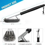 Nilight BBQ Grill Brush By GRILL CHIEF - 18 Inch - 3 Stainless Steel Brushes in 1 - Best Barbecue Cleaner Tools Accessories - Outdoor Kitchen Wire Bristles Cleaning Grates Parts Set to Handle Weber, Charbroil, Gas, Electric, Porcelain, Infrared Grills, view 4