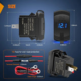Nilight Blue Rocker Switch Style Charger PD Type C QC 3.0 USB, view 2