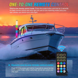 Nilight Boat Navigation Light 4FT Spiral LED Whip Lights 360° Visibility 2NM Coast Guard Compliant 400+ Patterns with Remote Plug-in Base Boats Stern Navlight for Night Fishing, Yacht, Pontoon, view 2