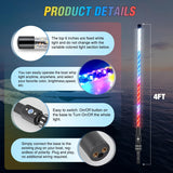 Nilight Boat Navigation Light 4FT Spiral LED Whip Lights 360° Visibility 2NM Coast Guard Compliant 400+ Patterns with Remote Plug-in Base Boats Stern Navlight for Night Fishing, Yacht, Pontoon, view 5