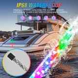 Nilight Boat Navigation Light 4FT Spiral LED Whip Lights 360° Visibility 2NM Coast Guard Compliant 400+ Patterns with Remote Plug-in Base Boats Stern Navlight for Night Fishing, Yacht, Pontoon, view 6