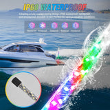 Nilight Boat Navigation Light 5FT Spiral LED Whip Lights 360° Visibility 2NM Coast Guard Compliant 400+ Patterns with Remote Plug-in Base Boats Stern Navlight for Night Fishing, Yacht, Pontoon, view 6