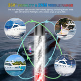 Nilight Boat Navigation Whip Light 3FT 360° Visibility 2NM Coast Guard Compliant 400+ Patterns with Remote Plug-in Base LED Spiral Boats Stern Lights for Night Fishing, Yacht, Pontoon Accessories, view 3