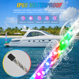 Nilight Boat Navigation Whip Light 3FT 360° Visibility 2NM Coast Guard Compliant 400+ Patterns with Remote Plug-in Base LED Spiral Boats Stern Lights for Night Fishing, Yacht, Pontoon Accessories, view 6