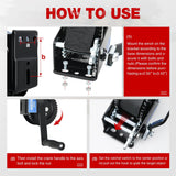 Nilight Boat Trailer Winch 1200 Lbs Hand Crank Winch Heavy Duty Boat Winches with 23Ft Strap Rope Hook 2-Way Ratchet 4:1 Gear Portable Marine Manual Winch for Trailers Boats RV ATV Jet Ski Towing, view 6