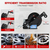 Nilight Boat Trailer Winch 2000 Lbs Hand Crank Winch Heavy Duty Boat Winches with 23Ft Strap Rope Hook 2-Way Ratchet 4:1 Gear Portable Marine Manual Winch for Trailers Boats RV ATV Jet Ski Towing, view 4