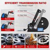 Nilight Boat Trailer Winch 3500 LBS Hand Crank Winch Heavy Duty Boat Winches with 33 FT Blue Strap Rope Hook Two Way Ratchet 4:1 8:1 Gear Portable Marine Manual Winch for Trailers Boat RV ATV Towing, view 5