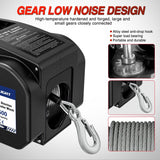 Nilight Boat Trailer Winch 3500 lbs Portable Electric Boat Winches 12 V DC Marine Winch with Remote Control and Hand Crank Power-in Freewheel Operation Waterproof Reversible Winch for Boat Trailer, view 5