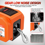 Nilight Boat Trailer Winch 3500 lbs Portable Electric Boat Winches 12 V DC Marine Winch with Steel Cable Remote Control & Hand Crank Power-In Freewheel Operat Waterproof Winch for Boat Trailer, Orange, view 5
