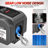 Nilight Boat Trailer Winch 3500 lbs Portable Electric Boat Winches 12 V DC Marine Winch with Synthetic Rope Remote Control Hand Crank Power-in Freewheel Waterproof Winch for Boat Trailer Towing, Gray, view 5
