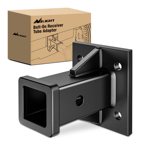 Nilight Bolt-On Receiver Tube Adapter 2 Inch Openning Bumper Trailer Hitch Receiver Universal Towever Hitch Extender Hitch Accessories for Tractor Lawn Mower Utility Trailer