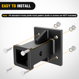 Nilight Bolt-On Receiver Tube Adapter 2 Inch Openning Bumper Trailer Hitch Receiver Universal Towever Hitch Extender Hitch Accessories for Tractor Lawn Mower Utility Trailer, view 5