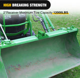 Nilight Bolt on Tractor Bucket 2 inch Towing Receiver Adapter 5/8 InchPin Hole Class 3 Trailer Hitch 12000 LBS Work Well for Tractor Buckets Green, view 4